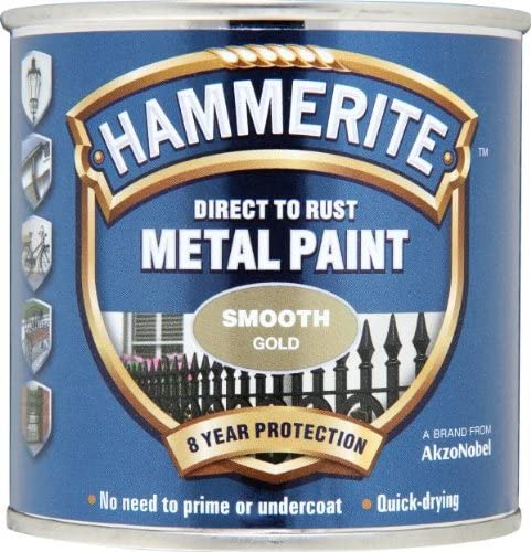 Hammerite Gloss Gold effect Metal paint, 250ml