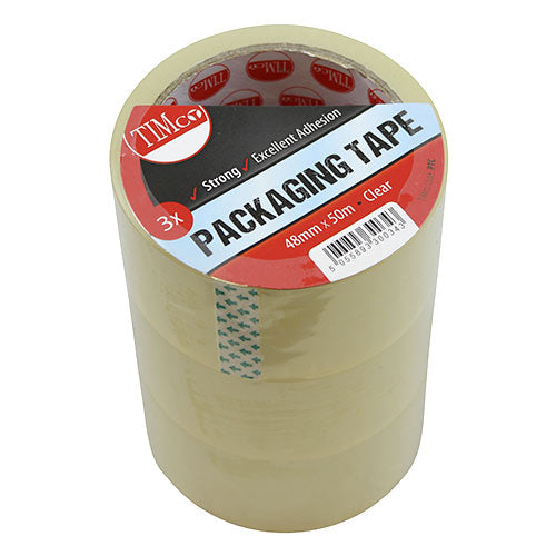 Timco Packaging / Parcel Tape Clear 50M x 48mm 3 Rolls