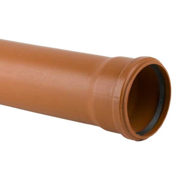 BM B6606 6 Metre 160mm Underground Drain Pipe - Single Socket