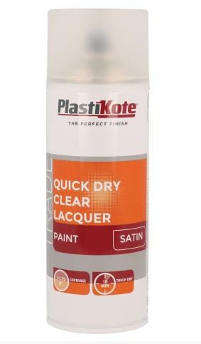 PlastiKote Trade Quick Dry Clear Lacquer Spray Satin 400ml