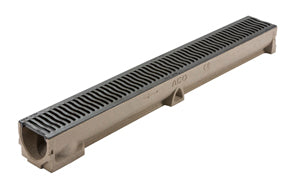 Aco B125 (Driveway) Rain Drain C/W Cast Iron Grating 1M