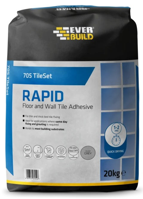 Everbuild 705 Rapid Set Tile Adhesive 20kg