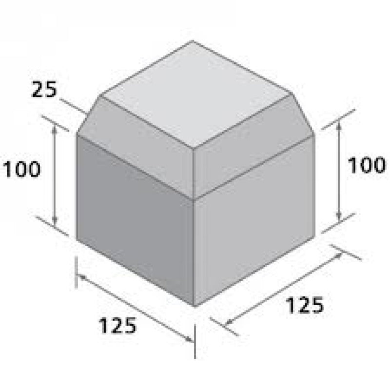 Bradstone SK/A Small Kerb Ext Angle - Charcoal 125x100x100mm