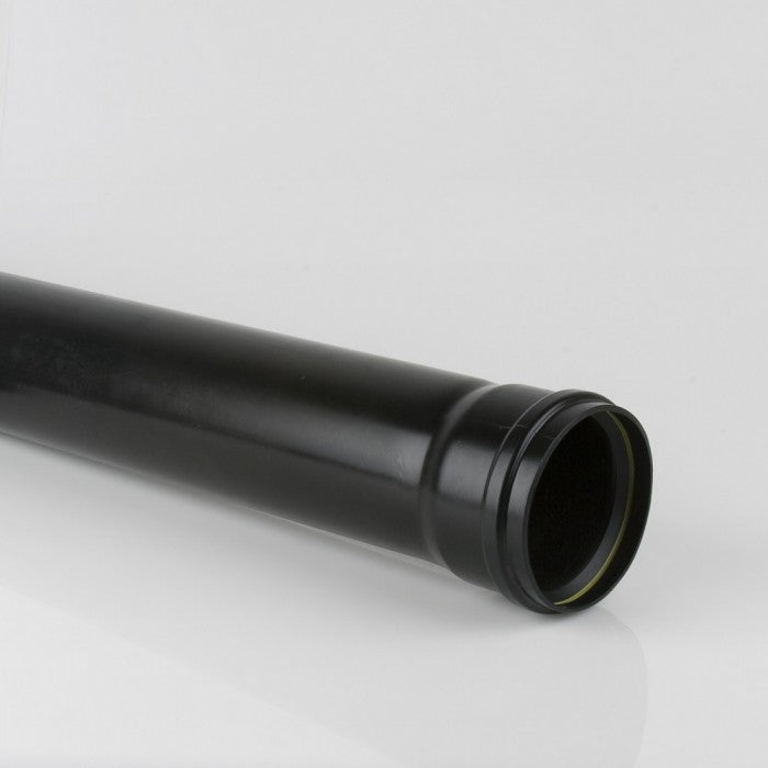 110mm Soil Pipe - Single Socket Black 3 Metre