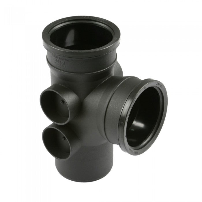 BM BS451B 110mm Soil Pipe 92.5° Double Socket 4 Boss Branch