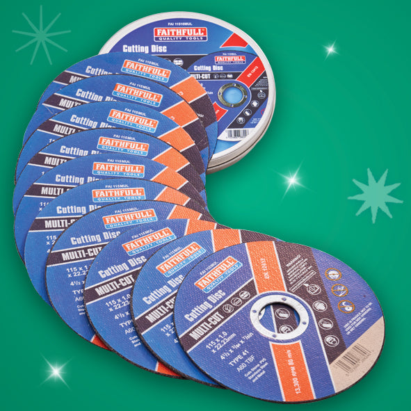 Faithfull 115mm (4.5in) Multi-Cut Discs (Tin of 10)