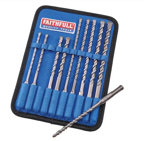 Faithfull 10 Piece SDS Drill Bit Set