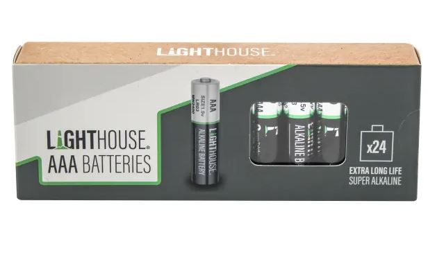 Lighthouse AAA Battery Pack (24 Pack)