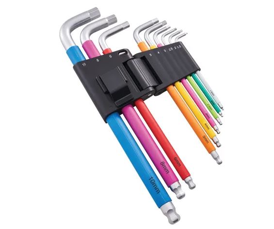 Faithfull 9 Piece Colour Coded Hex Key Set