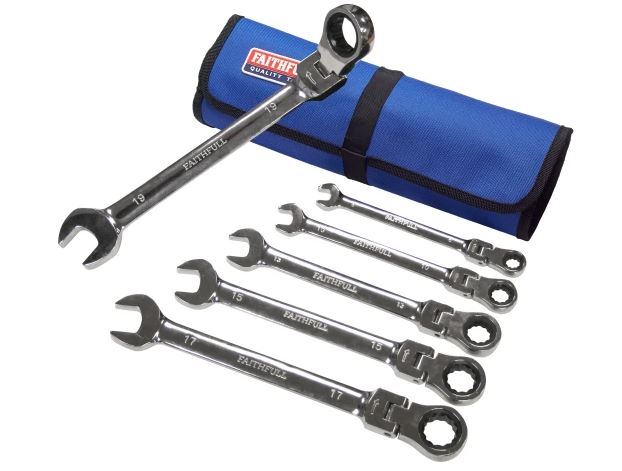 Faithfull 6 Piece Ratchet Combination Spanner Set