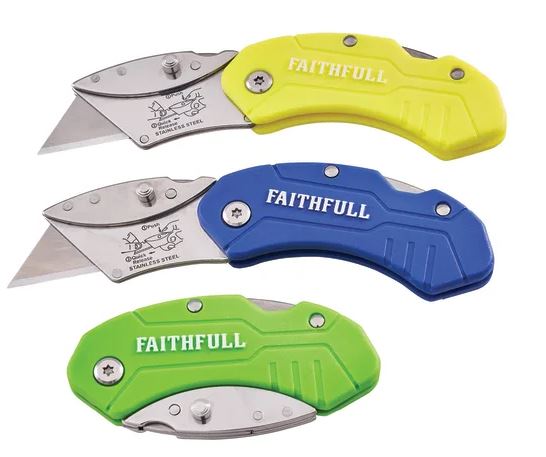 Faithfull Hi-Vis Folding Utility Knife