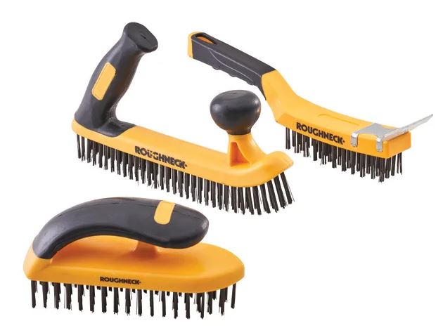 Roughneck 3 Piece Heavy Duty Wire Brush Set