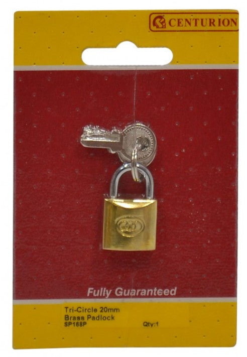 20mm Brass Tri-Circle Padlock