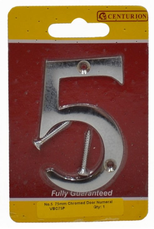 75mm (3") CP Victorian No 5 Door Number