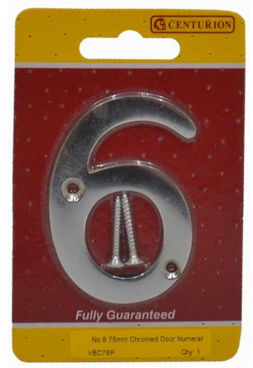 75mm (3") CP Victorian No 6 Door Number