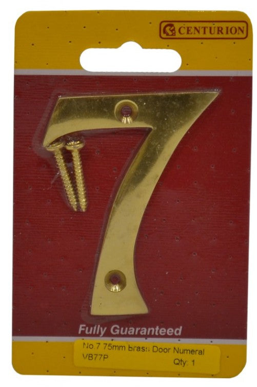 75mm (3") PB Victorian No 7 Door Number