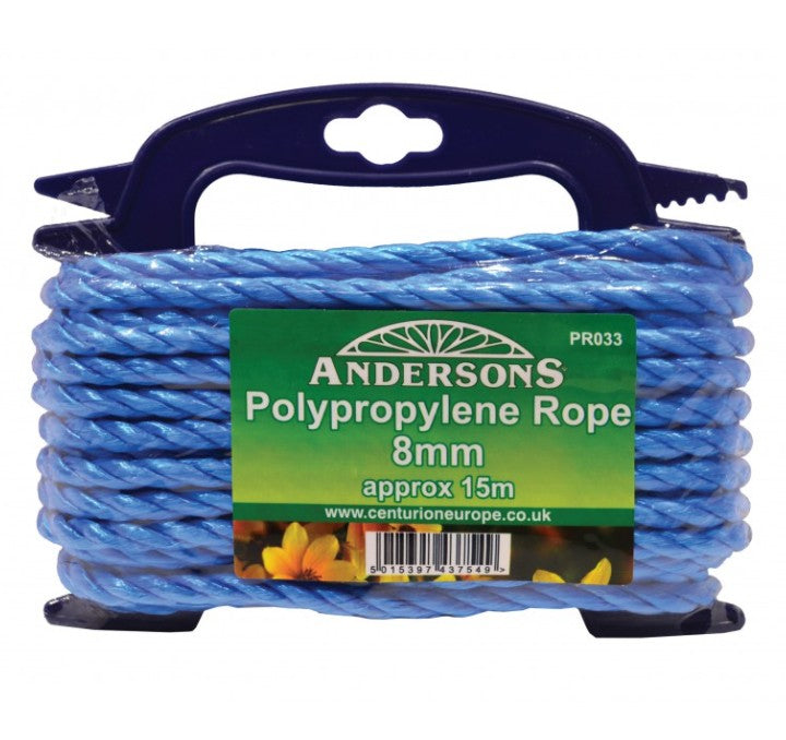 8mm x 15m Multi Blue Poly Rope