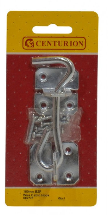 100mm (4") BZP Wire Cabin Hook