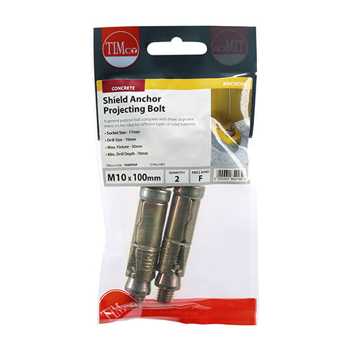 Anchor Proj. Bolt - M10:30P (M10 x 100) Pack of 2