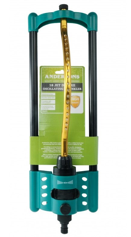 Andersons Hose 18 Jet Deluxe Plastic Oscillating Sprinkler