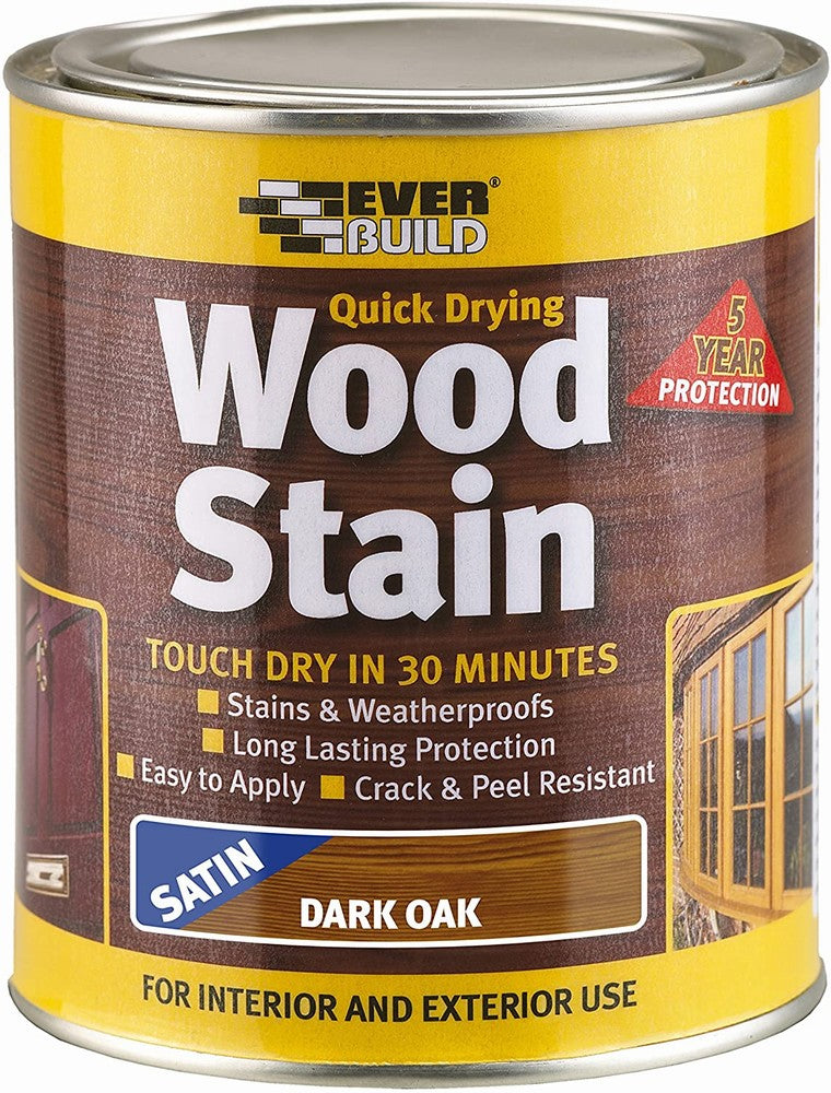 Everbuild Woodstain Satin Dark Oak 750ml