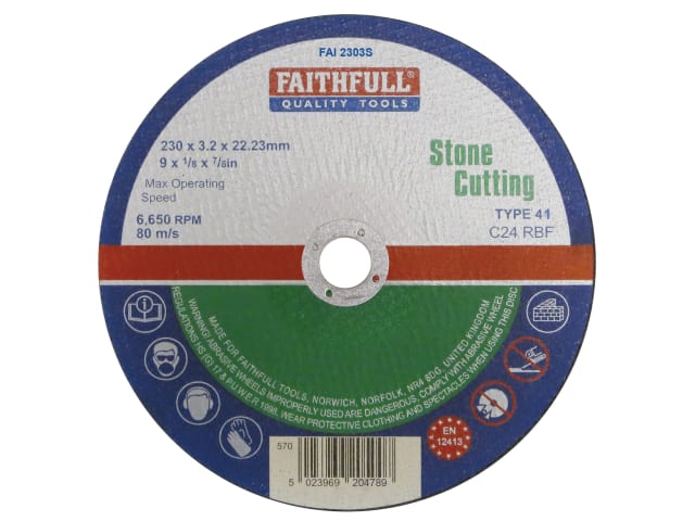 Faithfull Stone Cut Off Disc 230 x 3.2mm